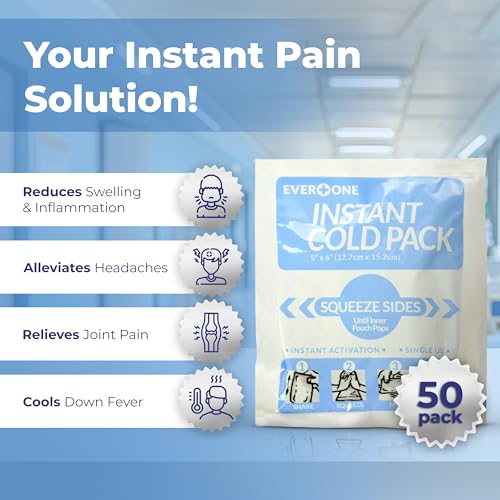 Instant Cold Pack | Disposable Ice Packs – Cold Therapy for Injuries, Swelling, Inflammation, Muscle Strains – Ideal for First Aid Kits – 5x6 Inches, 50 Count - Image 3