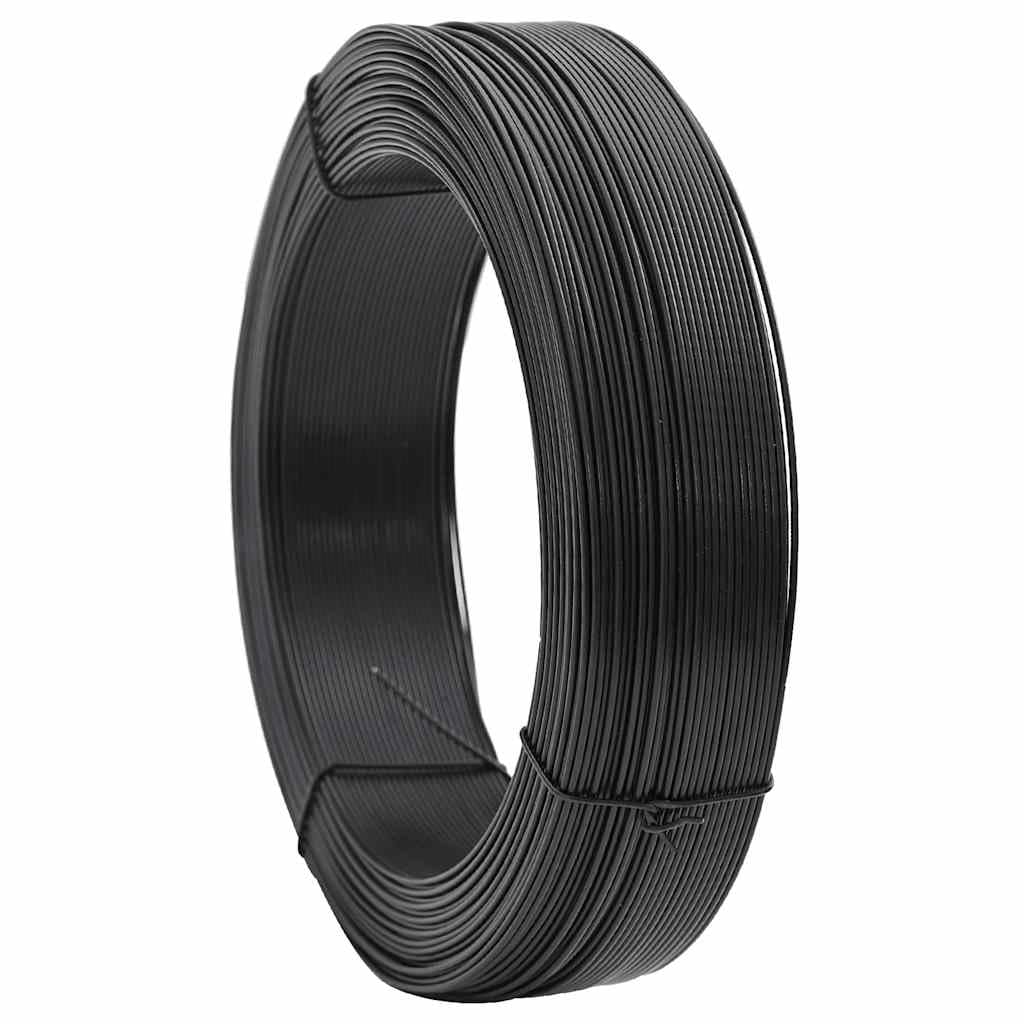 vidaXL Alambre para Atar Vallas Acero Bricolaje Accesorios Articulos para Vallado Cercado Rejas Estabilidad Firmeza Gris Antracita 250m 2.3/3.8mm
