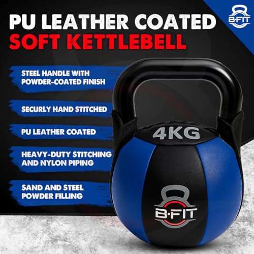 Image of B Fit Leather Premium Kettlebell 4 Kg