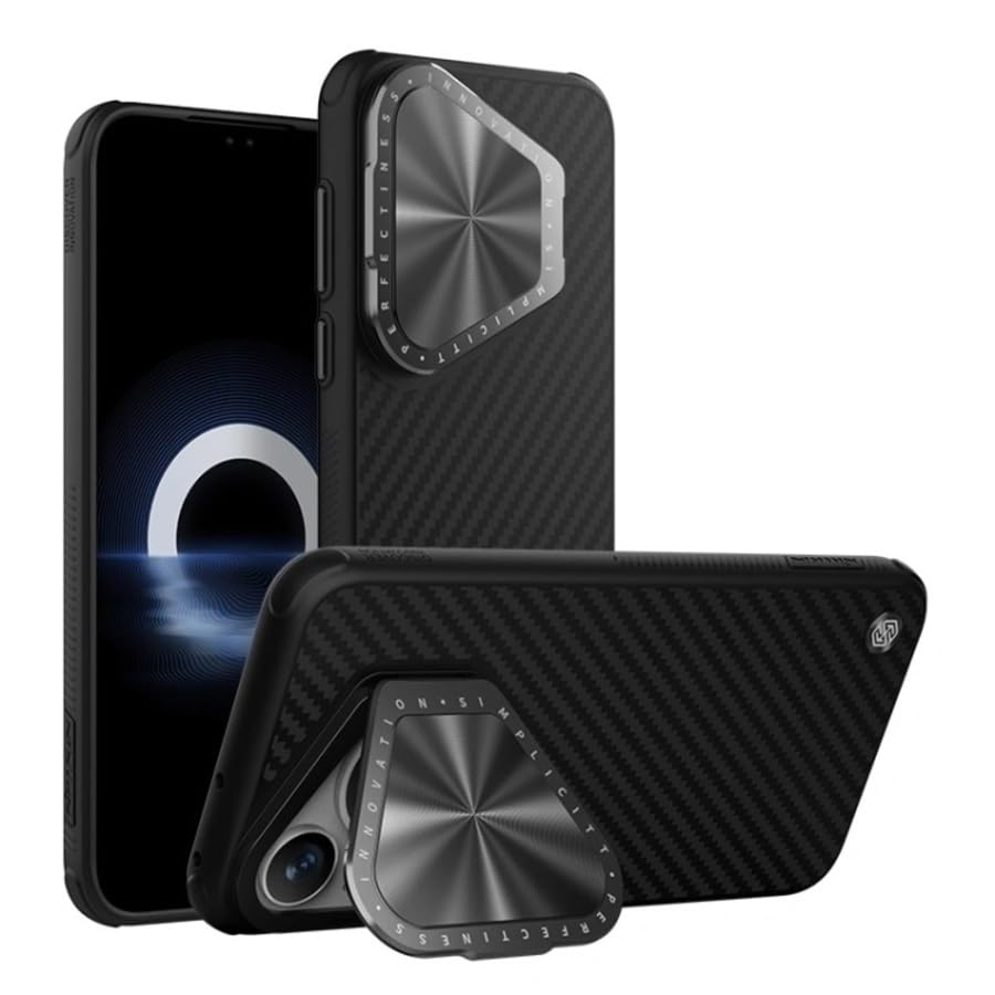 Case for Huawei Pura 70 Pro/Pura 70 Pro Plus Case CamShield Prop TPU with PC Flip-style Lens Protection Cover Stand Anti-Drop Glare CD Pattern Mirror Back Cover for Pura 70/70 pro Plus (Black)