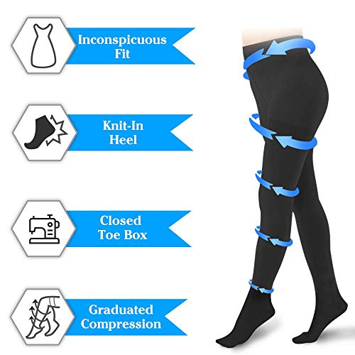Image of Varicose Veins Compression Pantyhose Stocking 20 30 mmHg Closed Toe Support Hose
