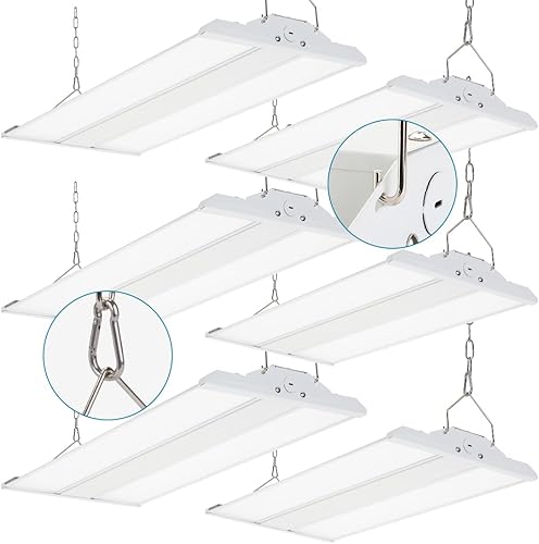 Miniatura 9 de High Bay LED Shop Light 4FT 300W/240W/200W, 4000K/5000K seleccionable 120-277V, luces lineales comerciales de alta bahía para taller de almacén, ETL