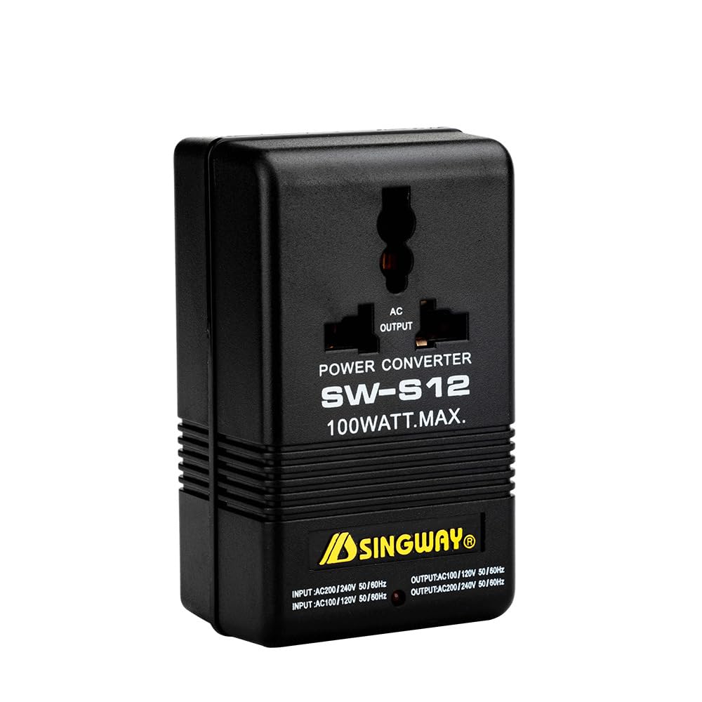 Voltage Converter, 110V to 220V Rising Power Bi-Directional Conversion Voltage Transformer for Travel, RV, Camping (Black-100W)
