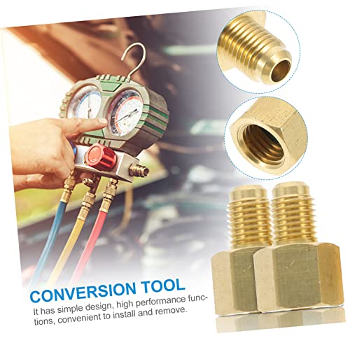 2pcs Air Conditioning Pump Adapter Vacuum Pump Conversion Tool for Refrigeration Design for Leak Interface Conversion Sturdy and Practical Excellent Workmanship for Cooling4