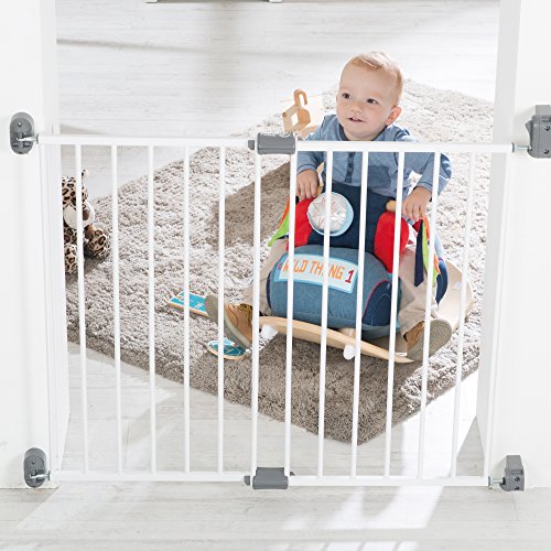 roba Türschutzgitter 'Easy Step', Metall Schutzgitter weiß, extra hoch, variable Breite 60-97cm