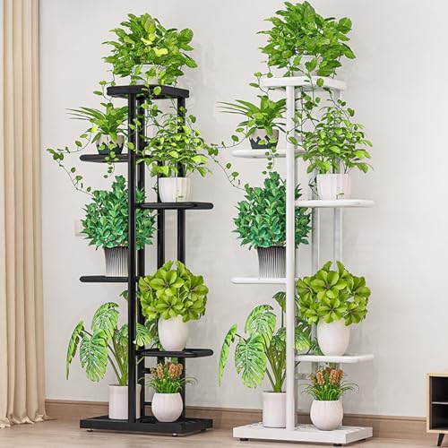 Étagère à fleurs résistante grand format 6 niveaux et support gris - 7