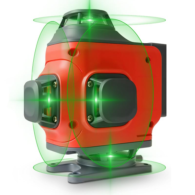 4D 16 lines laser level 4×360° self leveling Precision Cross Line level tool Two 360° Vertical and Horizontal Red beam with hand wave mode control
