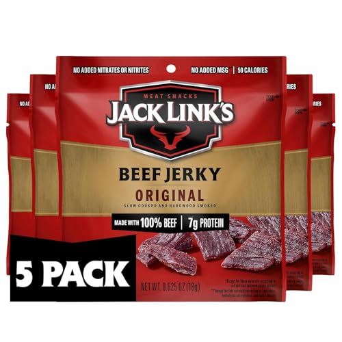 Jack Link's Original Beef Jerky Multipack - (5 Pack) 0.625 oz Bags - Ready to Eat Real Meat Protein...