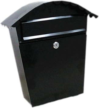 Mailbox Garden Post Box Iron Lock Suggestion Box Rustic Style Outdoor Psychological Mailbox Creative Wall Letter Box Contribution ClassicBlack