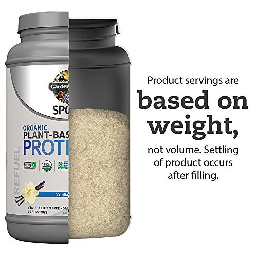 image for Organic Vegan Sport Protein Powder, Vanilla - Probiotics, BCAAs, 30g P