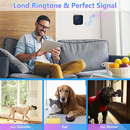 Chunhee Dog Doorbell For Potty Training-Wireless Doggie Door Bell With Ip55 Waterproof Touch Button, 3 Buttons & 1 Receiver #TOP4