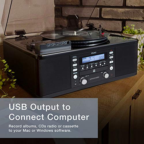 Teac LPR660USBPB LP-Cassette to CD Recorder/USB Home Theater Receiver, Black