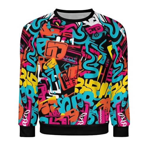 MARSVOVO Hip Hop Graphic Hoodie Essentials 50 Years of Hip Hop Long Sleeve Crew Neck Sweatshirt Fashion Street Tops4