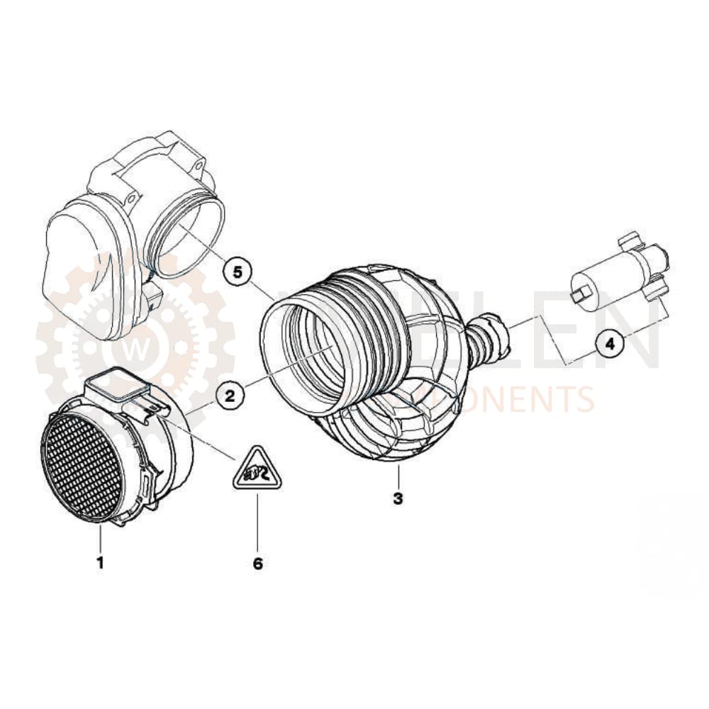 Manguito de aspiración compatible con tubo de aire BMW X3 E83 2.5 i 13543412291