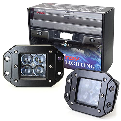 iJDMTOY (2 3-Inch Flush Mount 4D Optic Projector Lens CREE LED Pod Lights Compatible with Jeep Truck Off-Road ATV 4WD 4x4 As Search Lights, Fog Lights, Driving Lamps, Backup Reverse Lights, etc