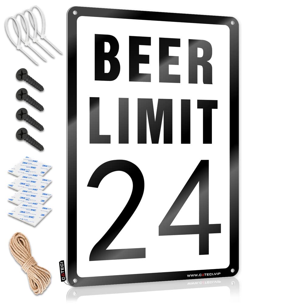 STWNVOITV Bar Funny Signs Beer Limit 24 Sign Funny Garage Signs For Men Vintage Bar Decor(30X40CM)