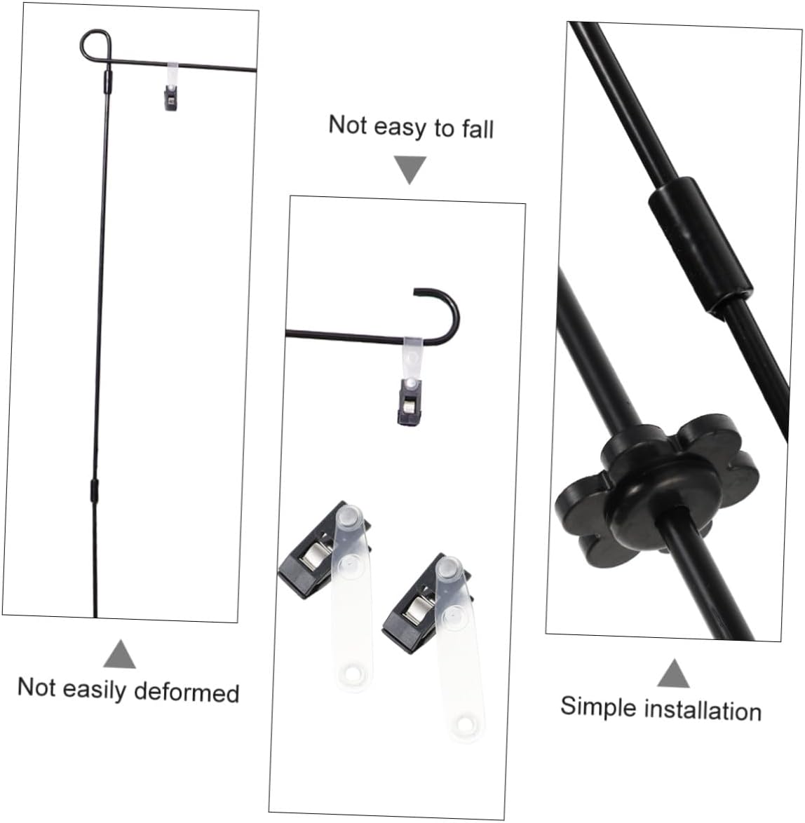 NUOBESTY Festival Flagpole Stand with Flag Stopper, Anti-Breeze Clip image 5