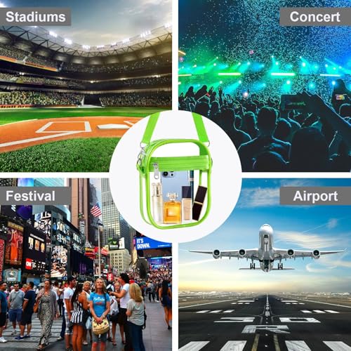 Image of Fibrdoo Clear Crossbody Purse Bag, Clear Bag Stadium Approved with Front Pocket for Concerts Sports Festivals
