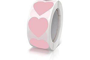 Heart Stickers 500 PCS - Pink 1 Inch Valentine's Day Love Shape Labels