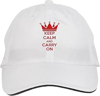 Makoroni - Keep Calm and Carry ON Hat Adjustable Cap, DesP30 White