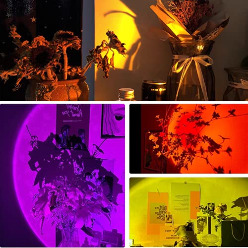 Image of Sunset Projection Lamp 16 Colors, Sunset Lamp Multiple Colors with Remote Control, Color Changing Sunlight Projector, Rainbow Sunset LED Projector Lamp