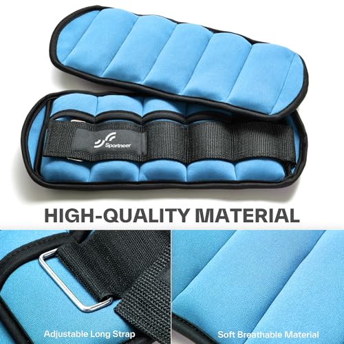 Image of Sportneer Adjustable Ankle Weights for Women and Men 7 lbs /Pair Adjustable Leg Weights with Secure Straps, Strength Training Weighted for Yoga, Walking, Running, Aerobics, Gym, Physical Therapy