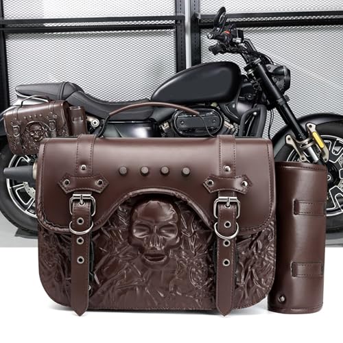Motorcycle Tail Bag Motorcycle Rear Seat Bag PU Leather Side Motorbike Helmets Luggage Storage Saddlebags3