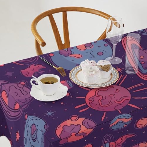 Nappe rectangulaire planète spatiale : la solution lavable aux repas salissants - 3
