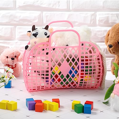 Tatuo 8 Pcs Jelly Bags Bulk Jelly Purse Plastic Basket Party Favor Beach Handbags Easter Egg Basket for Women Girls Kids3
