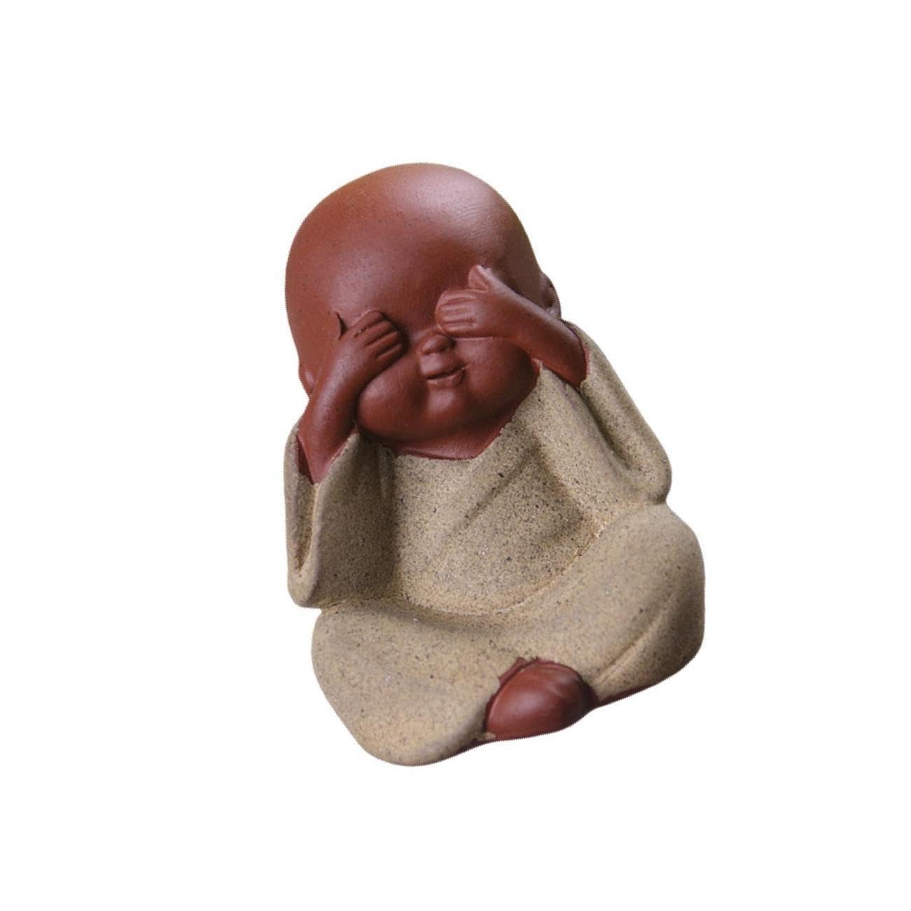 ALCXAZS Decorative Monk Statue Small Buddha Little Monk Car Accessories Ornaments Figurine Mini, Not Look