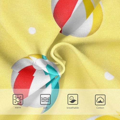 CHIFIGNO Boys Underwear Colorful Beach Balls Yellow Little Boy Briefs Breathable Cotton Brief Underwear3