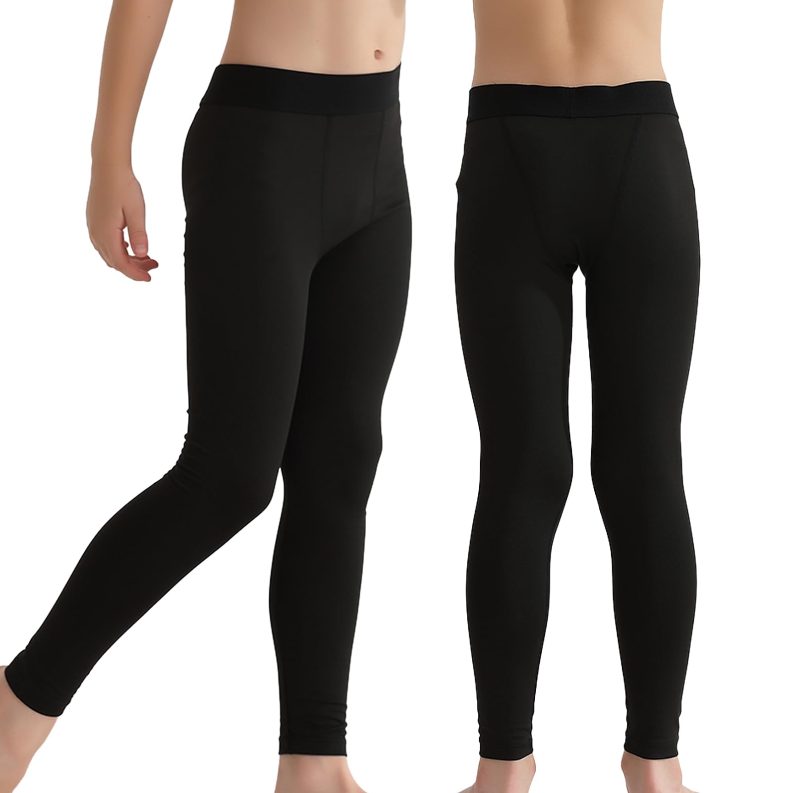 Valcatch 2 Pack Boys Youth Compression Pants,Sports Tight Leggings,Athletic Base Layer for Basketball Football Baseball