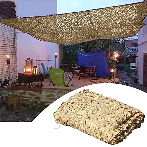 Earnmore Red de Camuflaje Militar, Toldos Terraza 6x4m, Red de Camuflaje Beige, Utilizada para Aire Libre, Cazar, Acampar, Pérgola, Sombrilla, Red de Sombra Liviana y Durad(Size:3X5M/9.8X16.4FT)