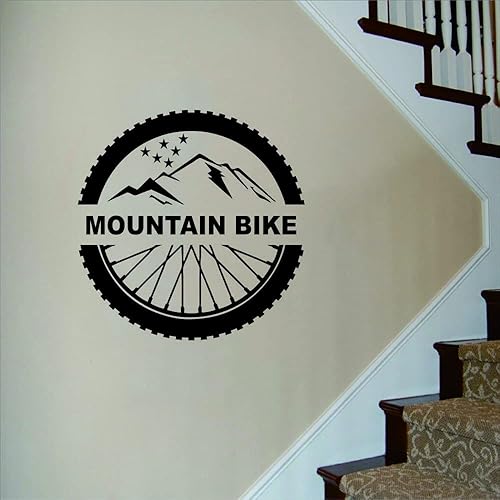Miniatura 5 de UILMNIY Adhesivo de pared de rueda de bicicleta de montaña, arte de aventura, deportes de montaña, adhesivo de pared para habitación de niños,