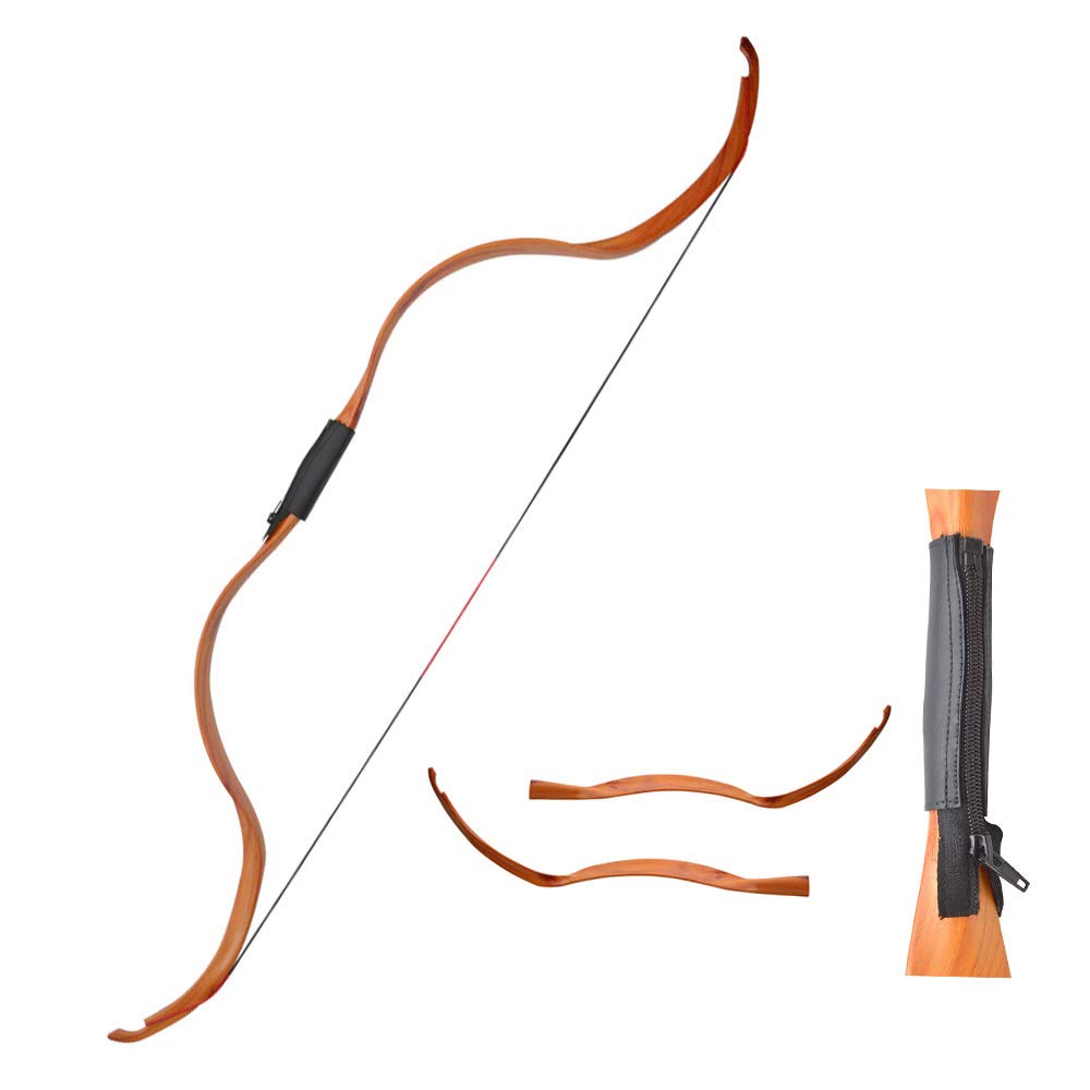 Takedown Arc Classique 20lbs Arc Long Traditionnel en Bois Chasse Adulte Débutant Tir Cible