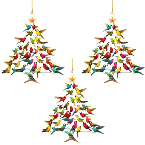 3 Hummingbird Christmas Ornaments, Weihnachtsbaumschmuck Wichtel,...