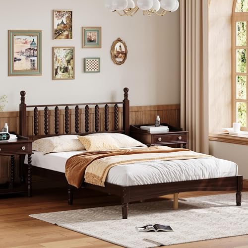 KT Rolster Natural Wood Bed Frame Full Size with...
