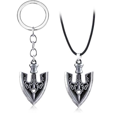 FunBoat JJBA Stand Arrow Necklace Keychain - JoJo Jolyne Jotaro Anime Cosplay Jewelry - Christmas Gifts for Kids Girls Teens Women Men, One Size, Metal, No Gemstone Cover