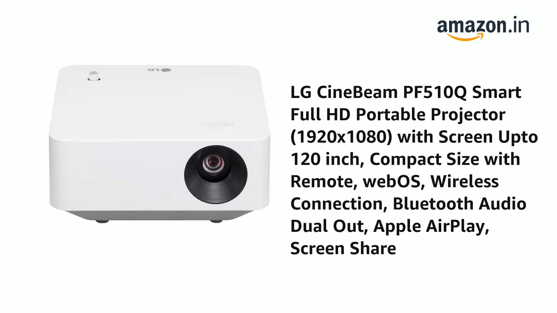 LG CineBeam PF510Q Smart Full HD Portable Projector