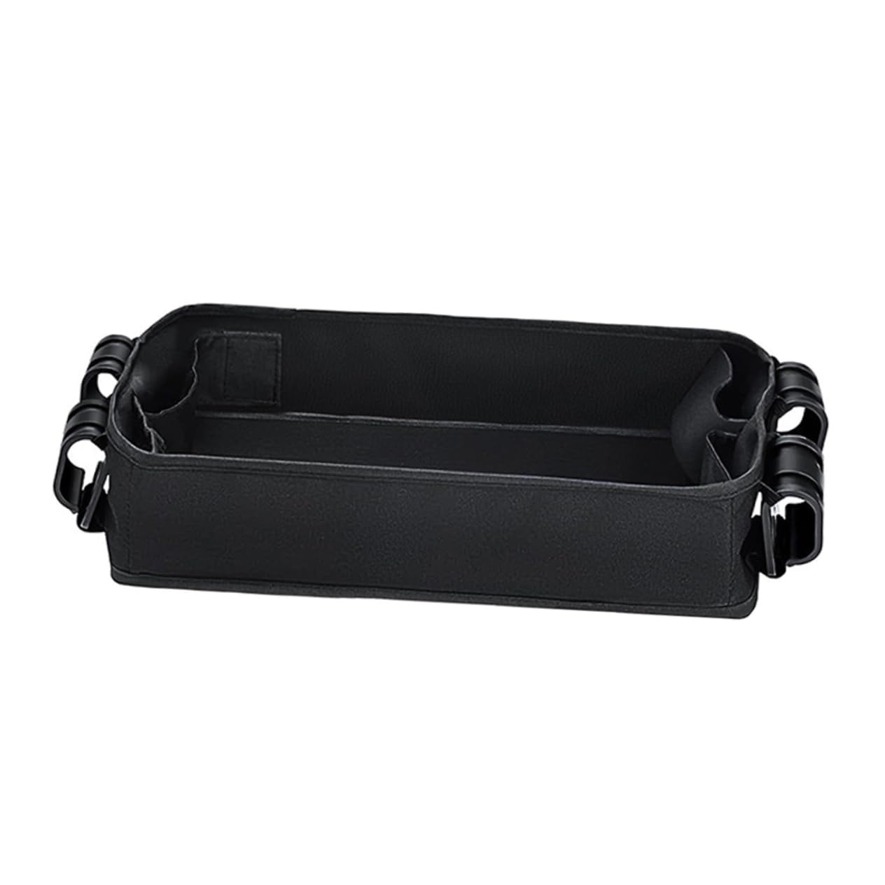 Toddmomy Vassoio Per Passeggino Portabicchieri Organizer Snack e Telefono Clip Per Carrozzina Nero