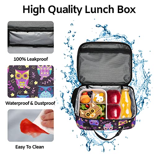 Rcekvoh Owl Lunch Box For Women Insulated Cute Waterproof Thermal Lunch Bag Food Container Lunch Cooler Bag Men Girls Boys With Mesh Pocket For Work Picnic, Owl #TOP5