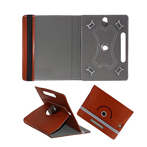Image of Fastway Rotating Leather Flip Case for Lenovo TAB 4 8 TB-8504X Tablet Cover Stand Black (Brown)