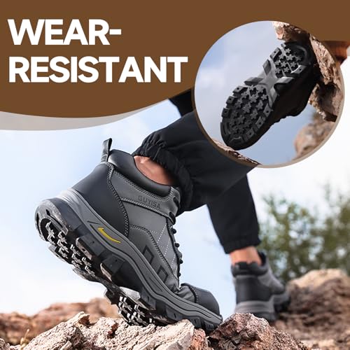 Image of Steel Toe Work Shoes for Men, Lightweight Safety Shoes with Puncture Resistant Midsole, Comfortable Protective Work Shoes for Warehouse Factory Light Construction