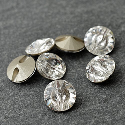 10Mm Swarovski 3015 Sew On Rivoli Button 6-Pcs (Crystal) #TOP1