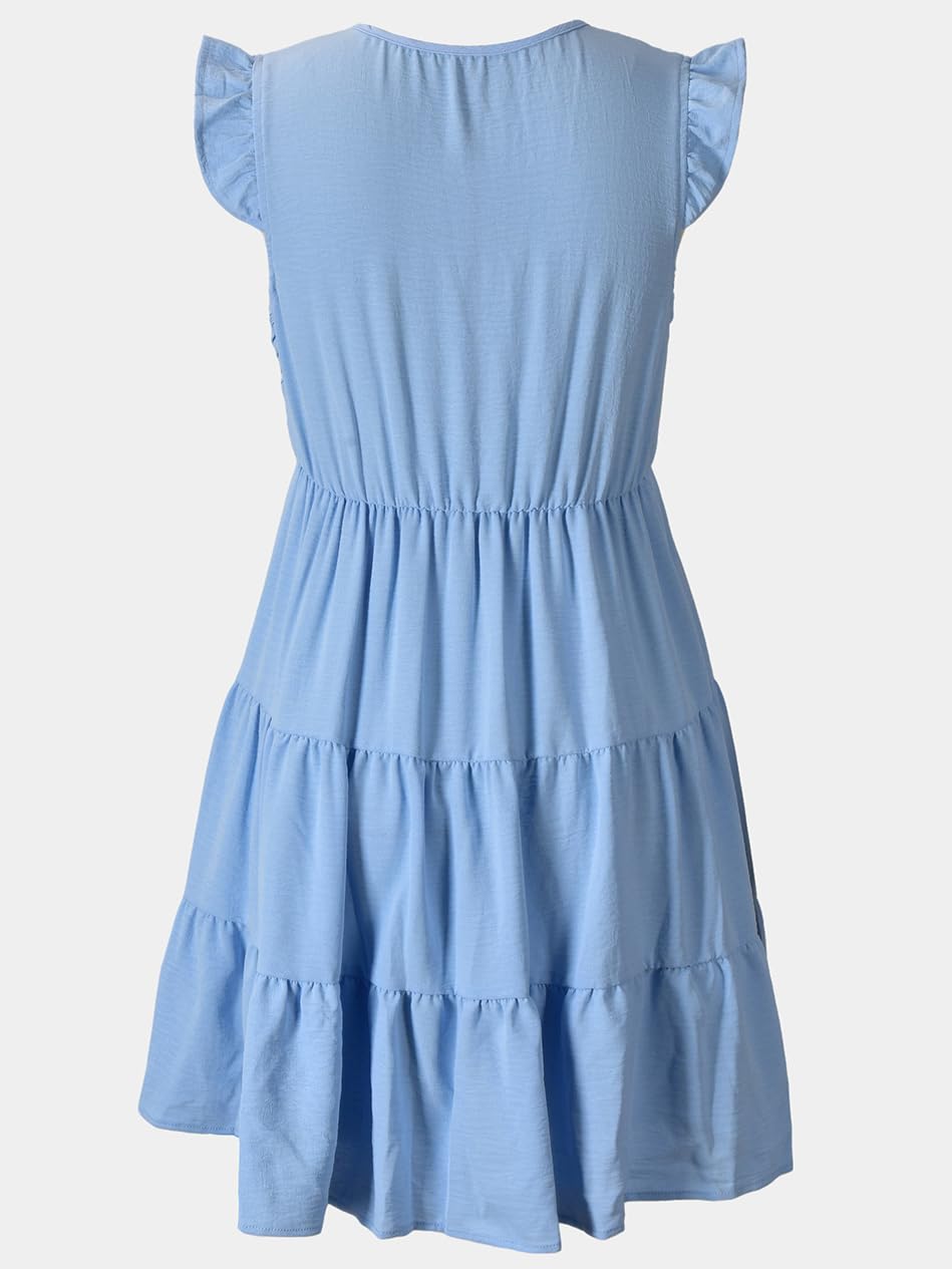CUPSHE Mini abito da donna con scollo a V e balze, estivo, da spiaggia