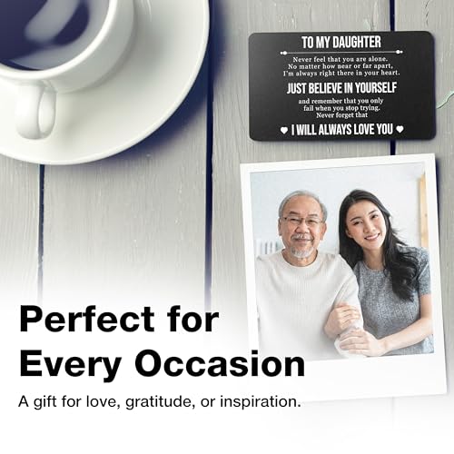 To My Daughter – Engraved Wallet Card from Mom & Dad, Meaningful Gift for Birthday, Graduation, Wedding & Life’s Special Moments3
