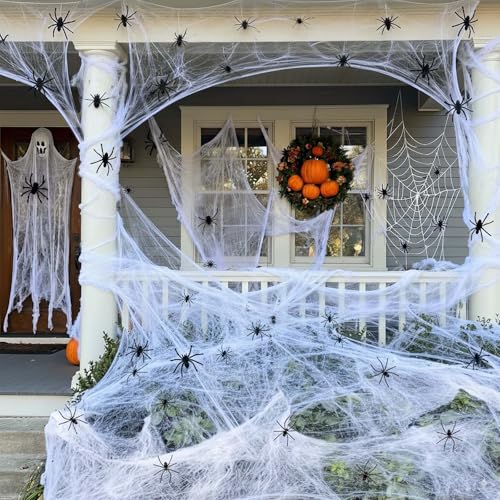 AUIFFER Ragnatele Halloween Decorazioni, 200g Ragnatele...
