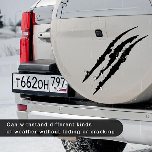 Image of 2 PCS Claw Mark Decals for Car, Headlight Sticker Waterproof Vinyl Stripes Scratch Decal, Monster Claw Scratch Mark Sticker Car Exterior Decor for SUV Pickup Truck (Black)