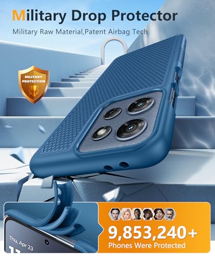 Image of FNTCASE for Moto G 2026 /2025 Case: Moto G Play 2026 /Moto G Power 2025 Case Dual Layer Military Protective Heavy Duty Cell Phone Cover with Screen Protector Shockproof Rugged Non Slip Textured (Blue)