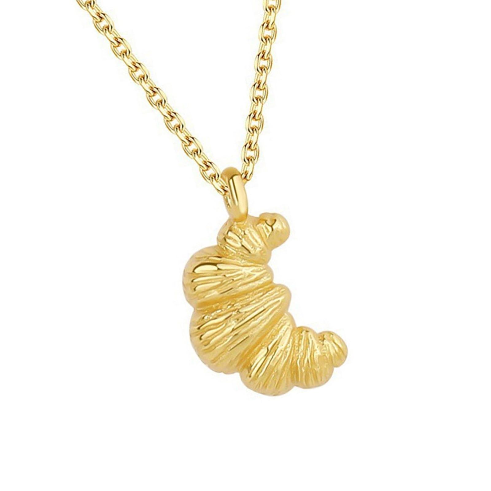 Maxtonser Croissants Inspired Necklace for Women Eye Catching Croissants Necklace Adornment Dainty Clavicle Chain Neck Accessory
